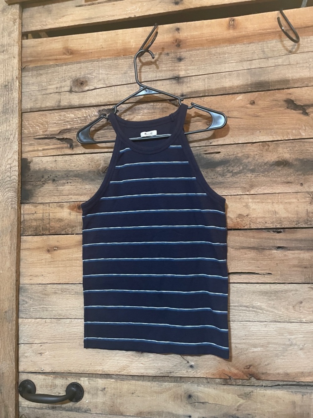 Madewell Navy with Light-Blue Stripes Men's Swim Tank